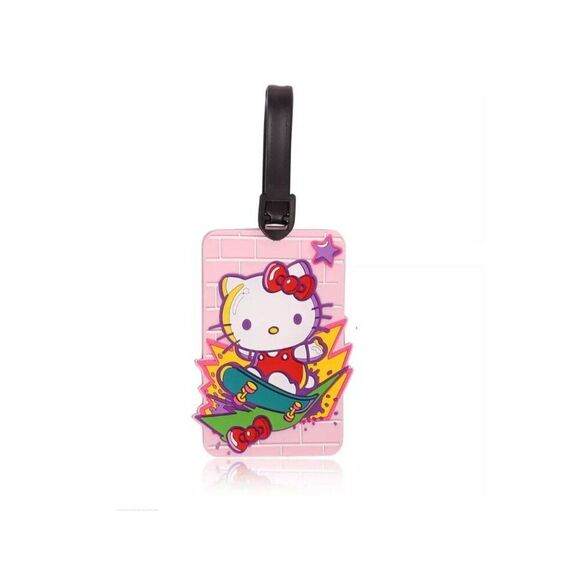 Hello Kitty & Friends Luggage Tags Set Of 4 Pink & Purple Durable PVC With Adjus - Picture 2 of 8